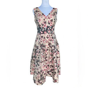 Mantu Designer Floral Sleeveless Dress - Made in Italy Size 44 ( US 8)